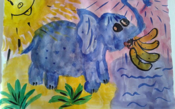 Работа — Голубой слон, автор Малкова Настя 6.5 лет - Академия
