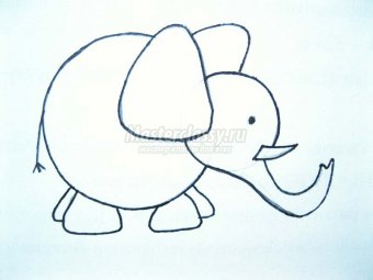 как нарисовать слона поэтапно